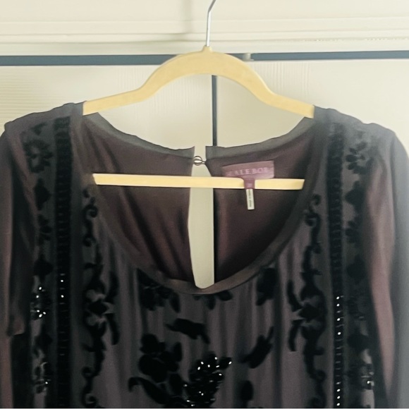 Hale Bob Black Beaded like New Dress - Size Large - Picture 3 of 10
